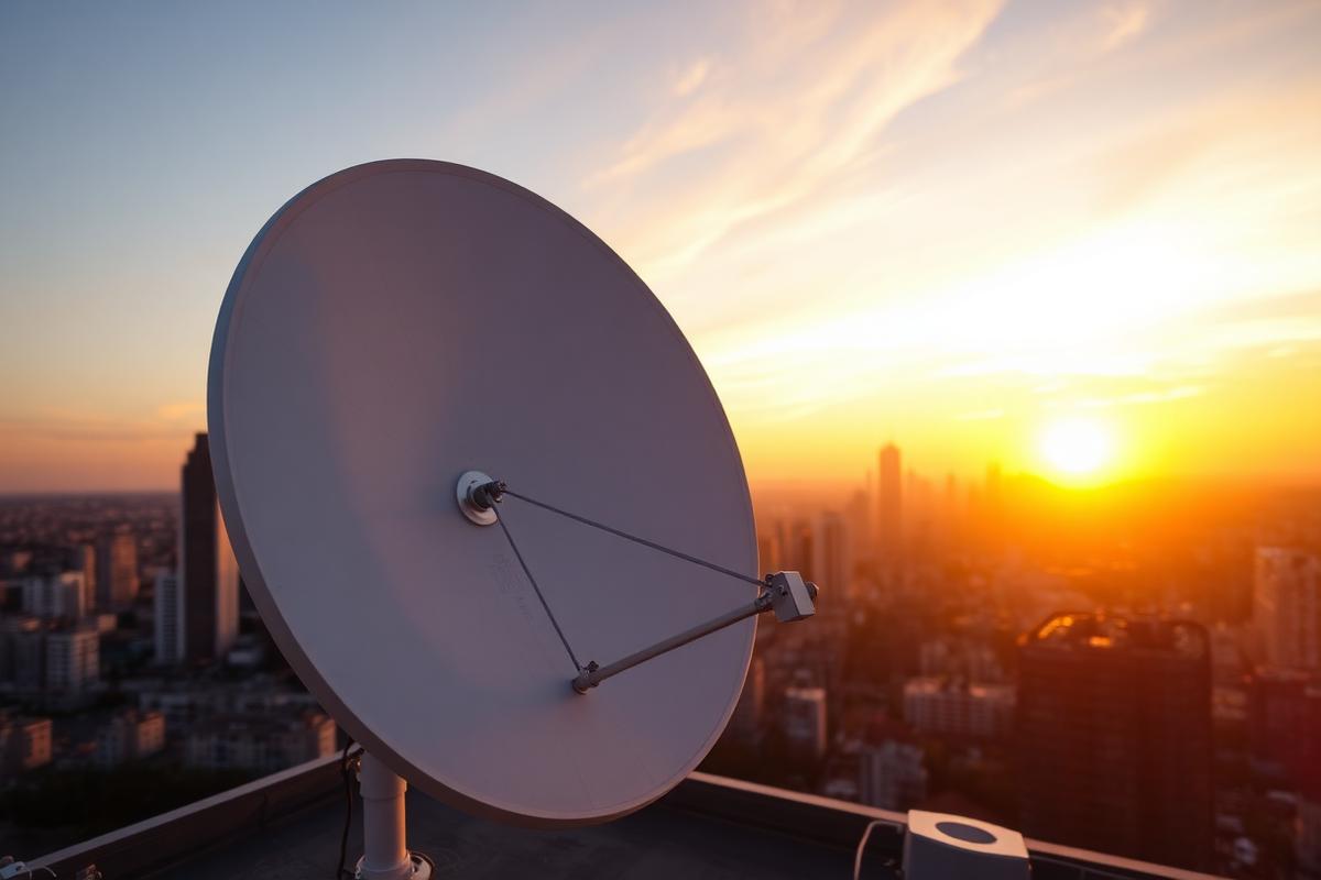 Antena inalámbrica sobre la ciudad